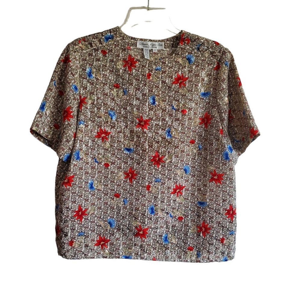 Vintage Laura & Jayne Petite‎ Collection Floral Short Sleeve Blouse